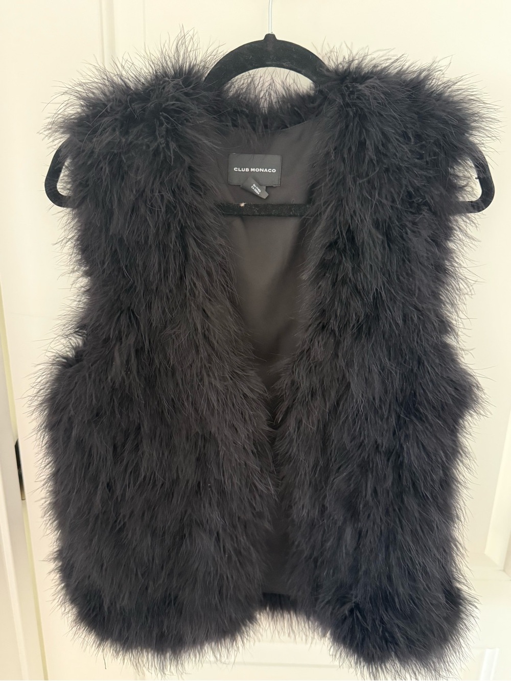 Club Monaco Black Faux Fur Vest